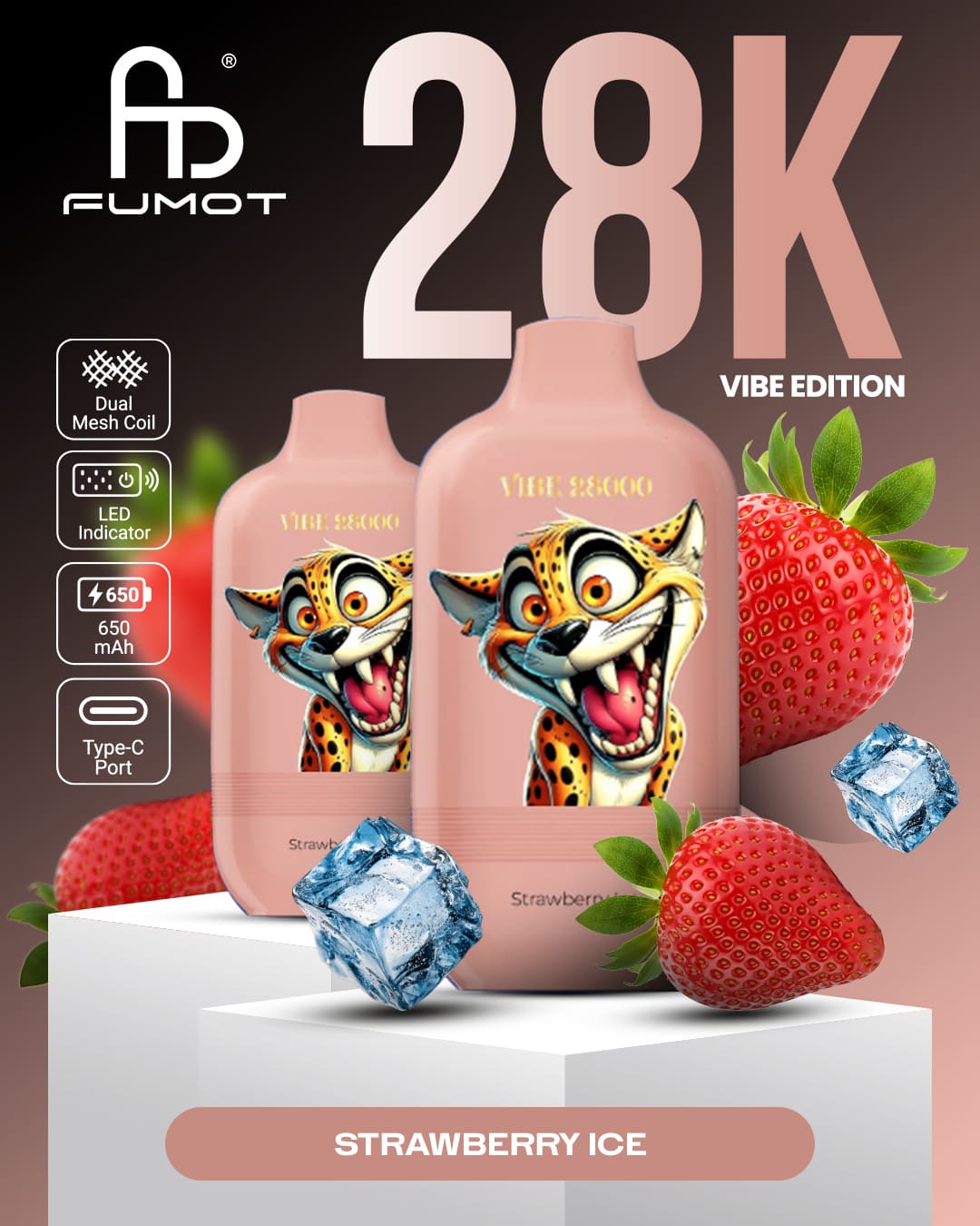 Fumot Vibe 28000 - Strawberry Ice