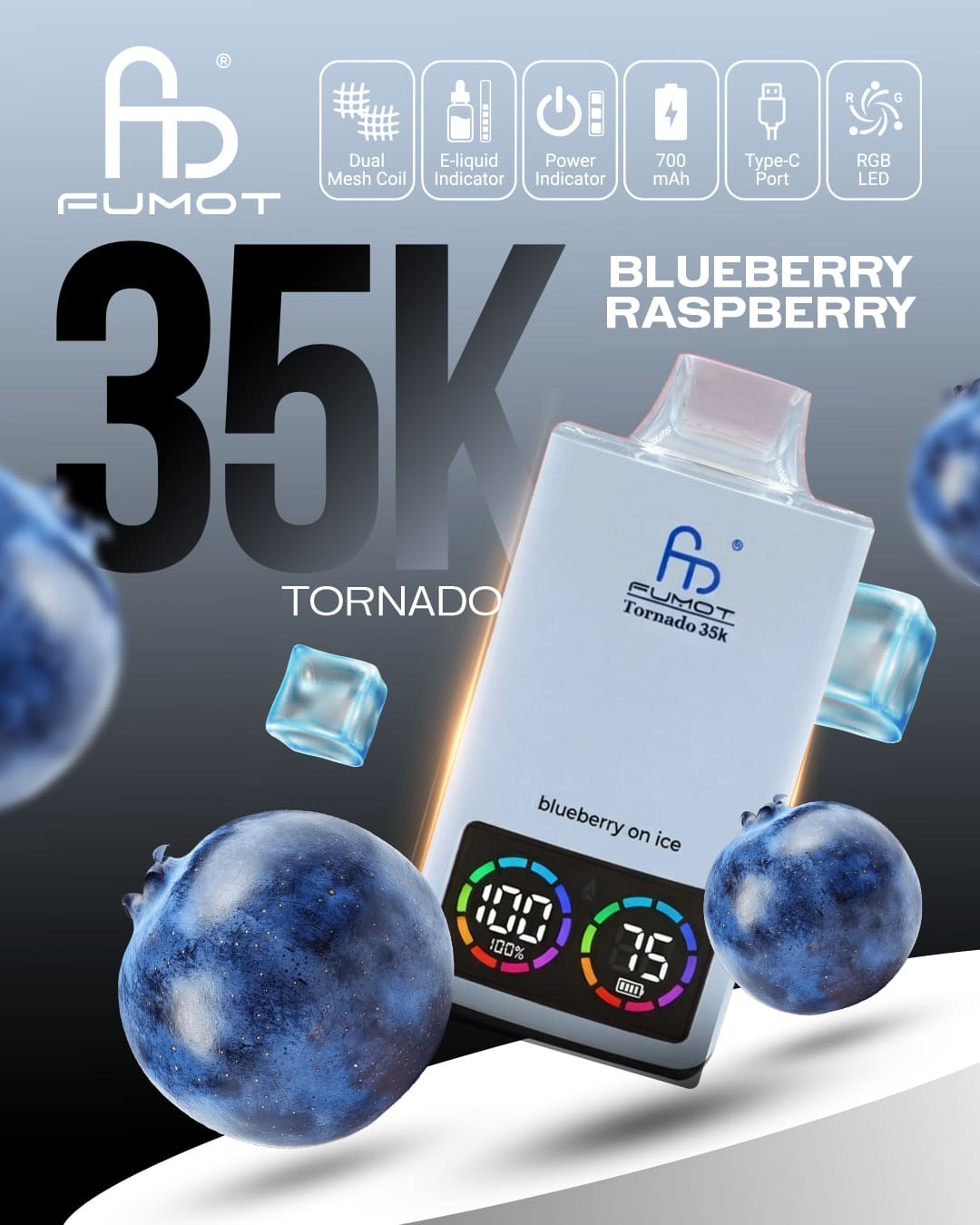 Fumot Tornado 35K - Blueberry on Ice