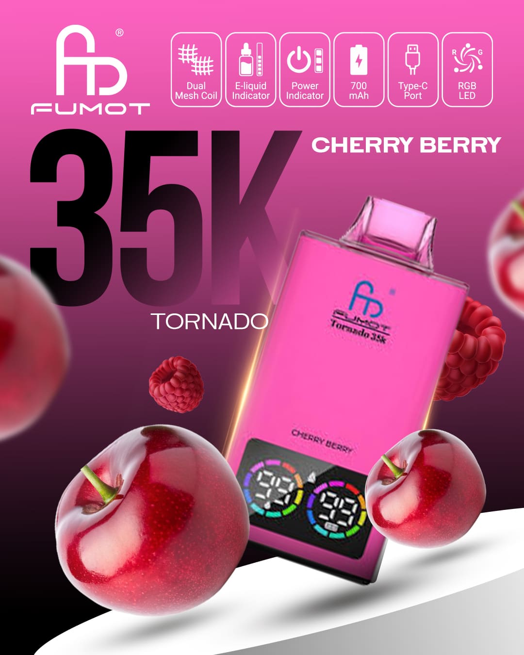 Fumot Tornado 35K - Cherry Berry