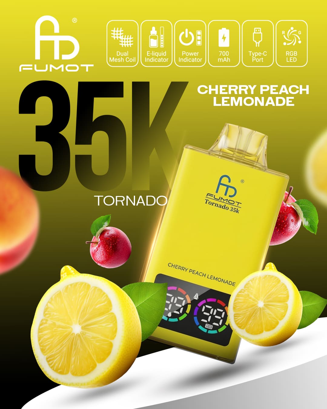 Fumot Tornado 35K - Cherry Peach Lemonade