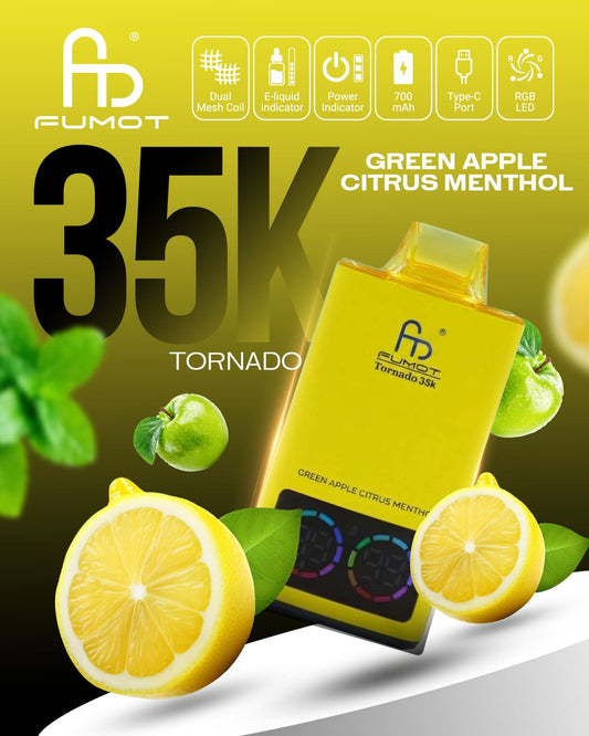 Fumot Tornado 35K - Green Apple Citrus Menthol