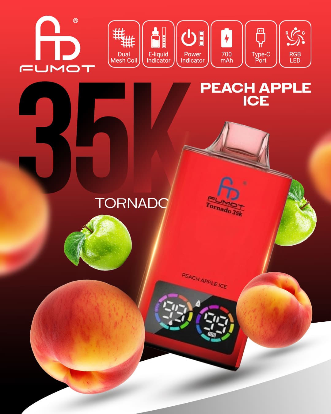 Fumot Tornado 35K - Peach Apple Ice