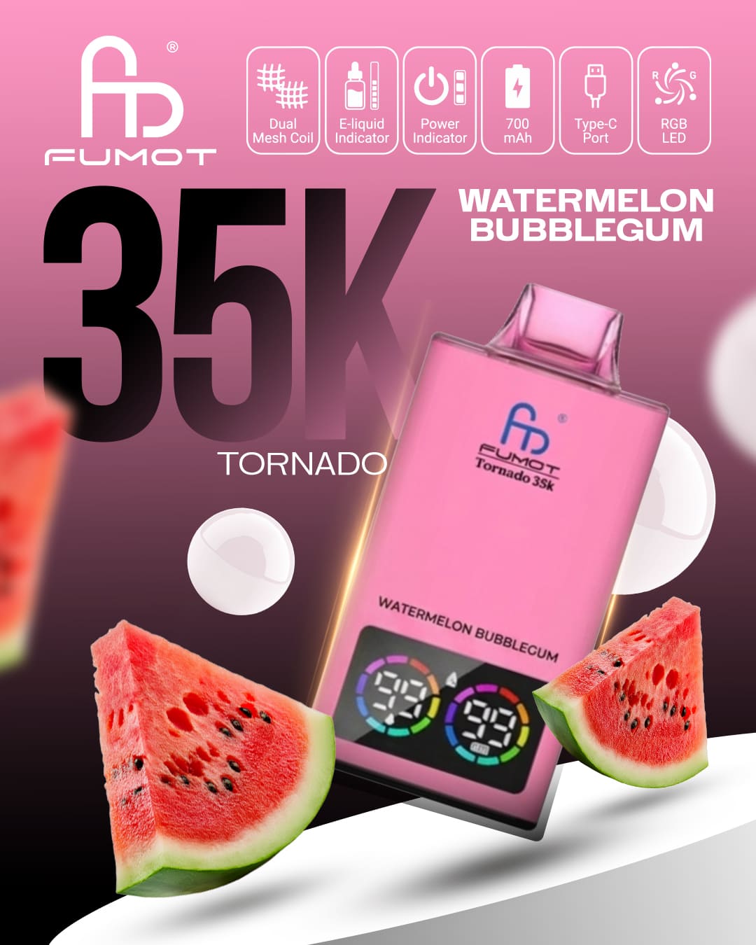 Fumot Tornado 35K - Watermelon Bubblegum