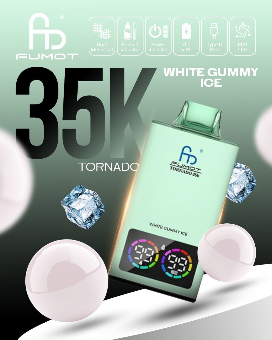 Fumot Tornado 35K - White Gummy Ice