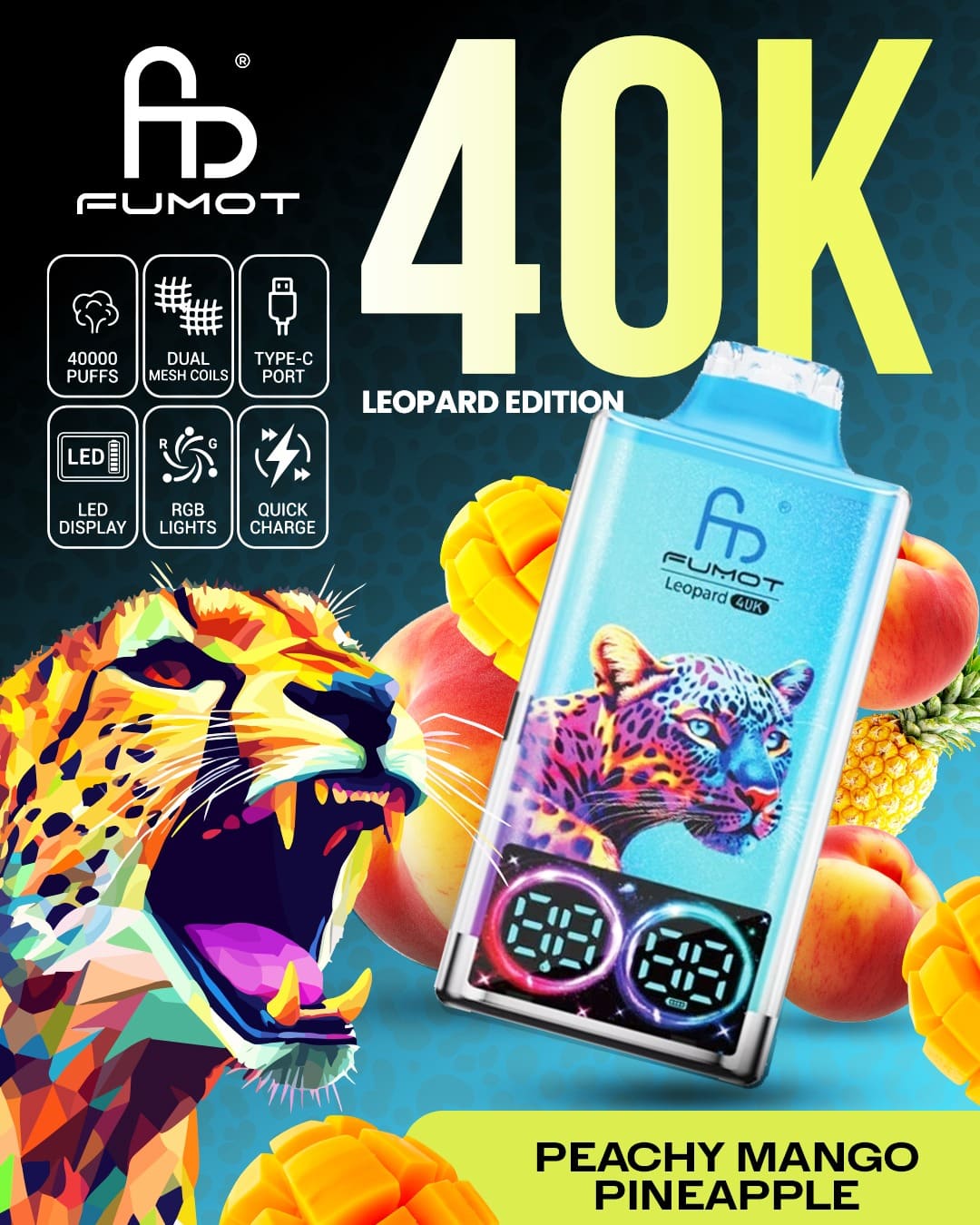Fumot Leopard 40K - Peachy Mango Pineapple