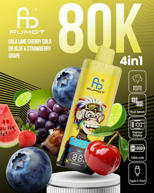 Fumot 80K 4in1 - Cola Lime, Cherry Cola, Dr Blue & Strawberry Grape