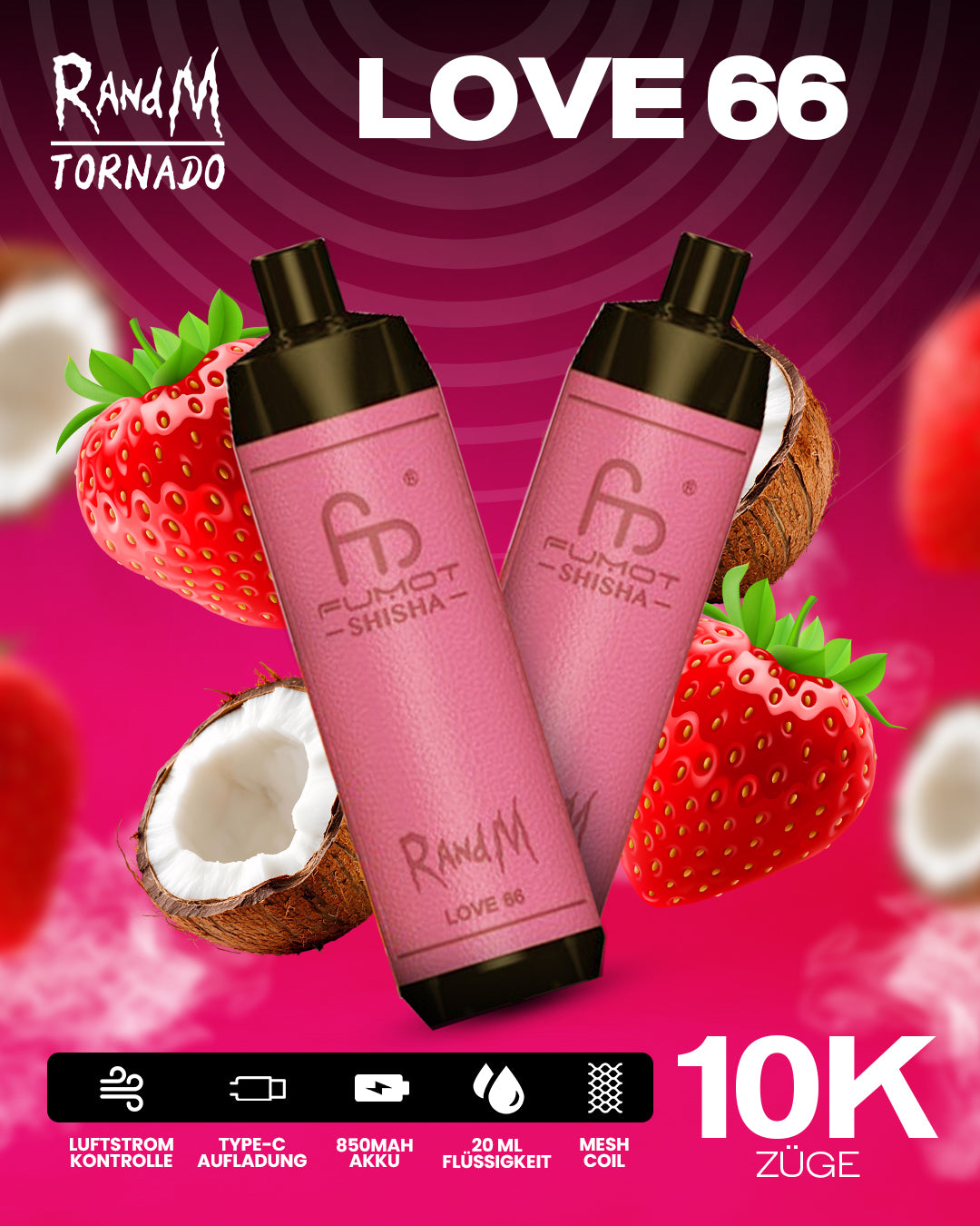 Love 66 - RandM Tornado Vape - Offizieller Store