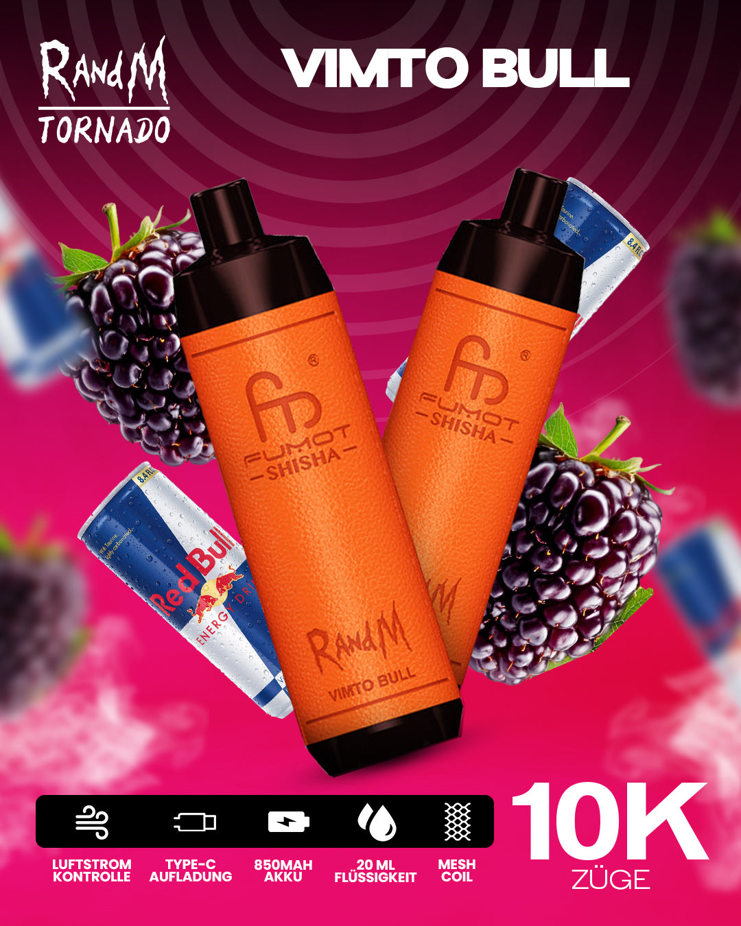 Vimto Bull - RandM Tornado Vape - Offizieller Store