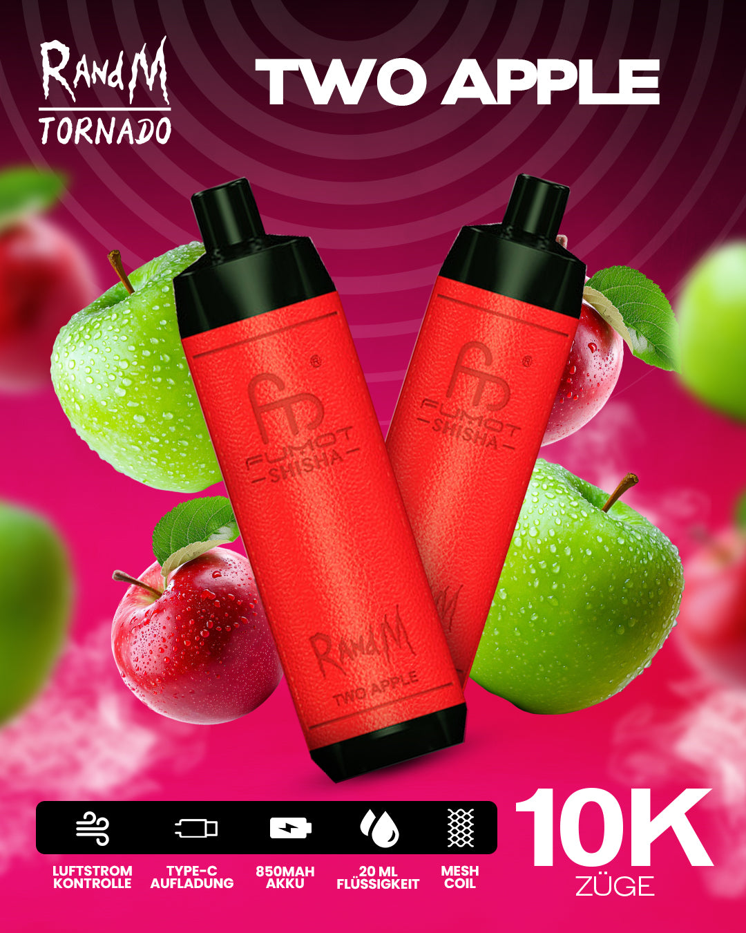 Two Apple - RandM Tornado Vape - Offizieller Store