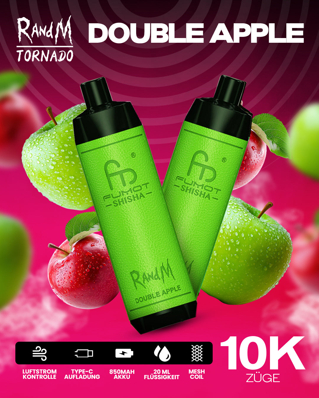 Double Apple - RandM Tornado Vape - Offizieller Store