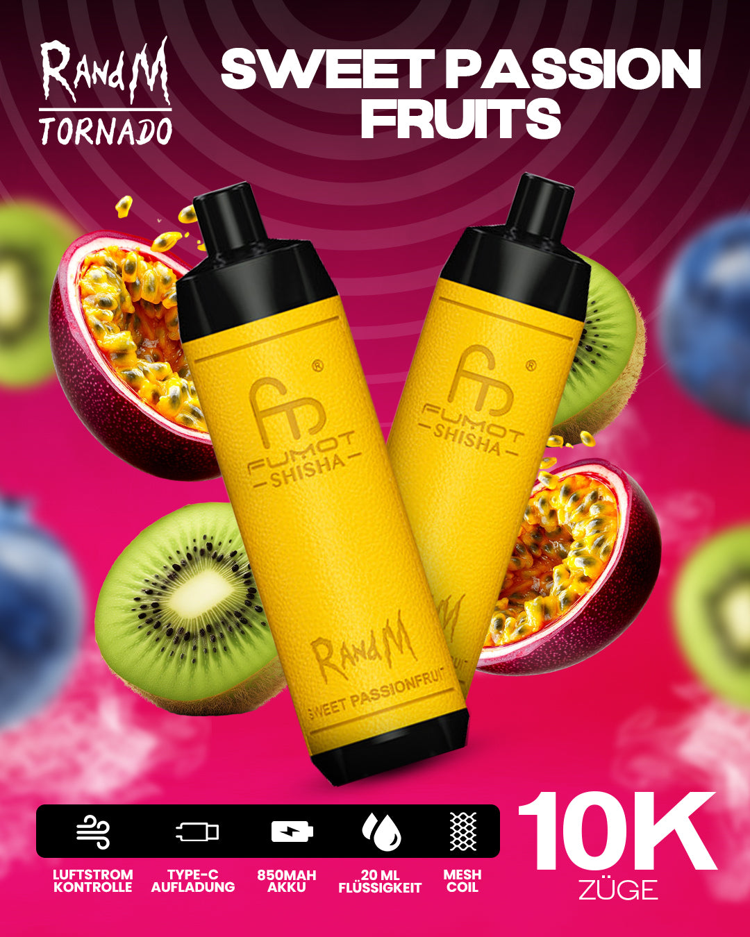 Sweet Passionfruit - RandM Tornado Vape - Offizieller Store