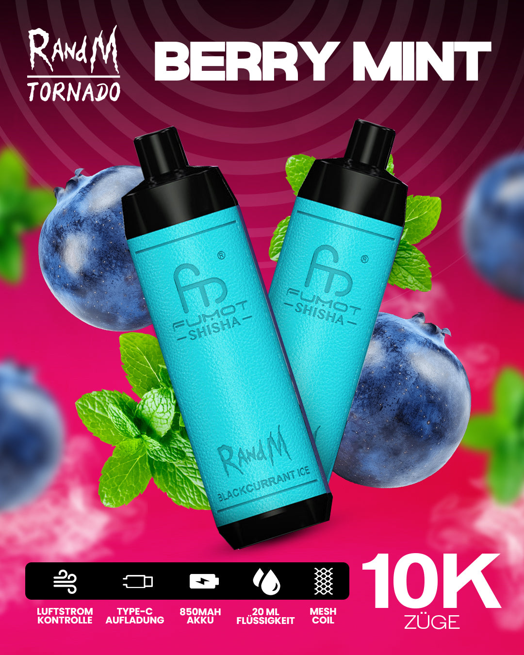 Berry Mint - RandM Tornado Vape - Offizieller Store