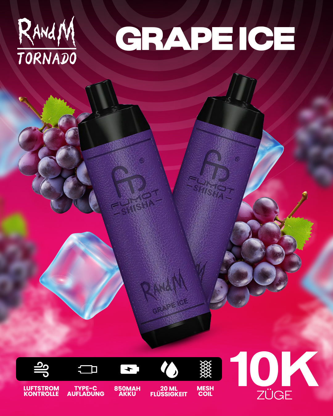 Grape Ice - RandM Tornado Vape - Offizieller Store