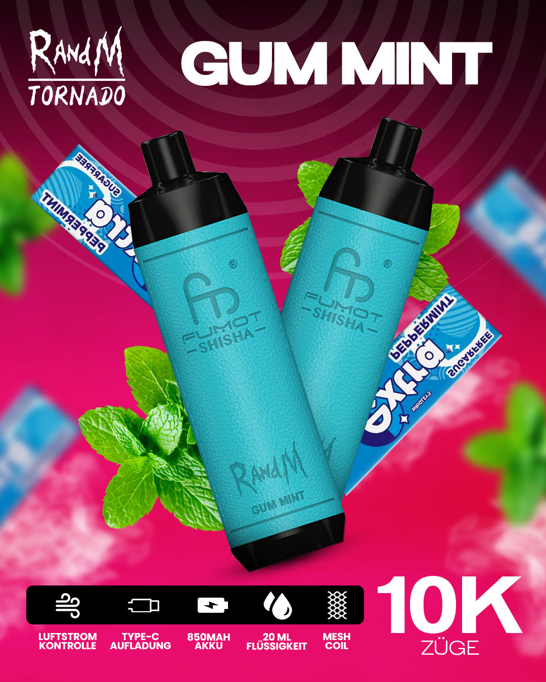 Gum Mint - RandM Tornado Vape - Offizieller Store