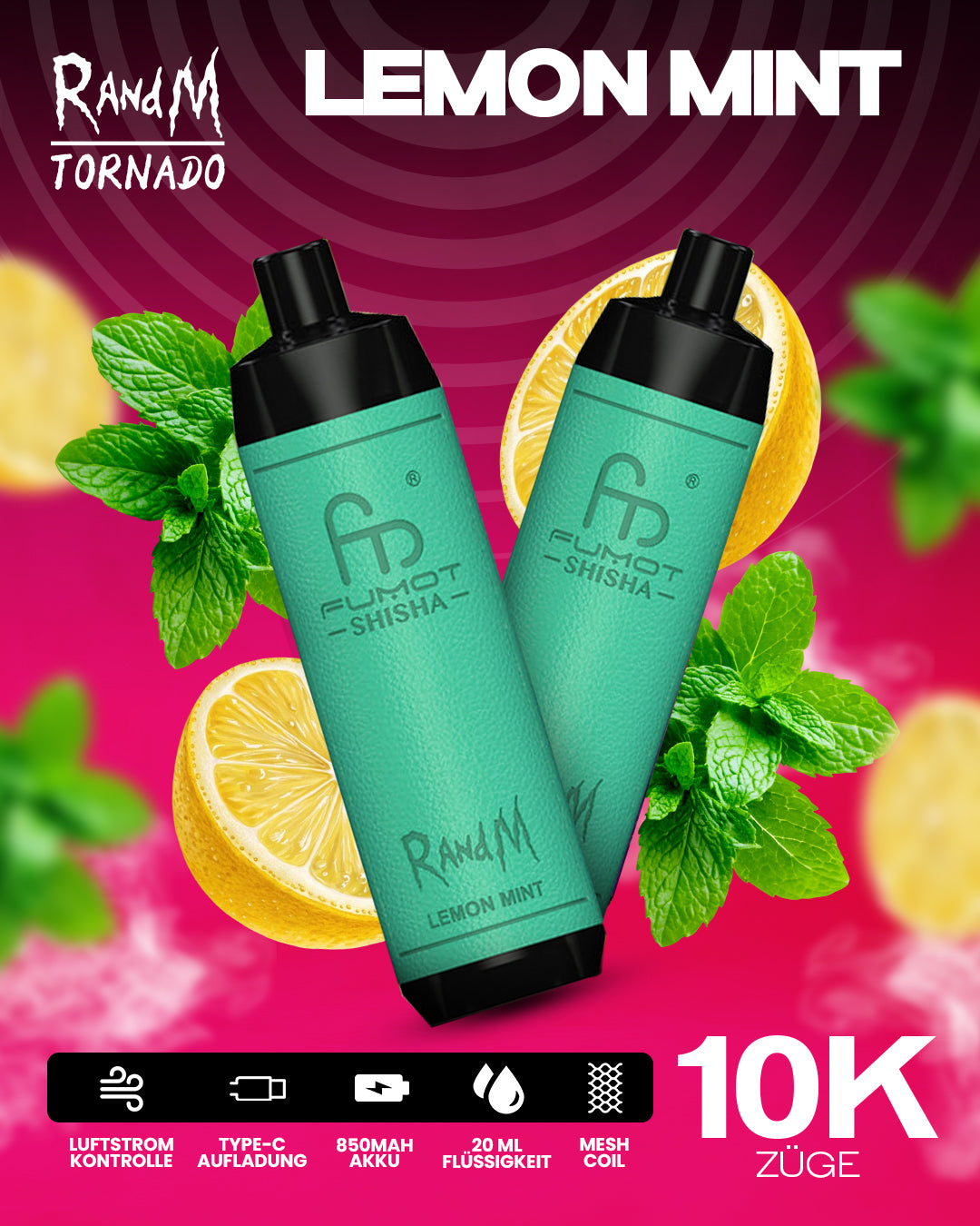 Lemon Mint - RandM Tornado Vape - Offizieller Store