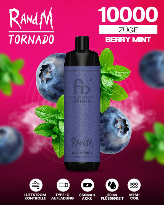 RandM Shisha 10000 - Berry Mint
