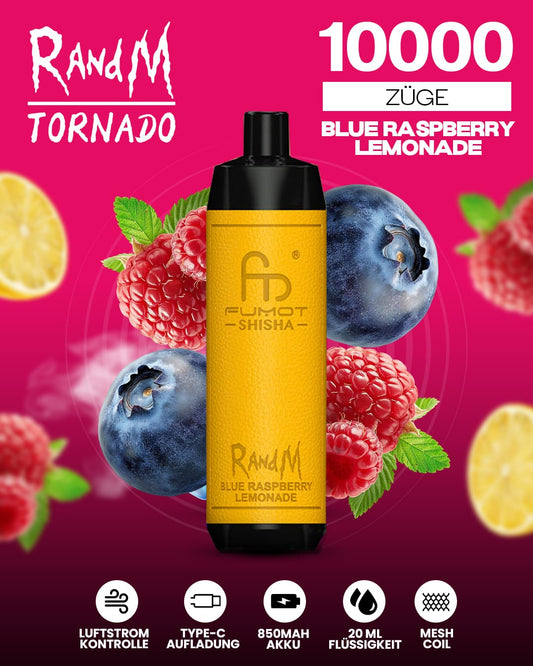 RandM Shisha 10000 - Blue Raspberry Lemonade