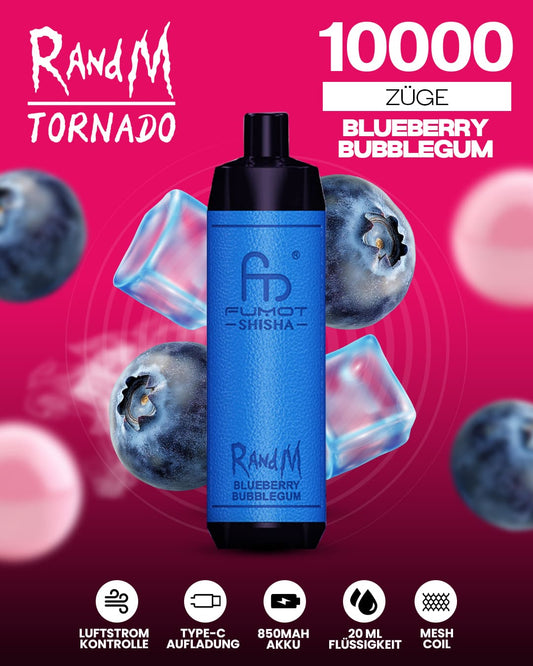 RandM Shisha 10000 - Blueberry Bubblegum