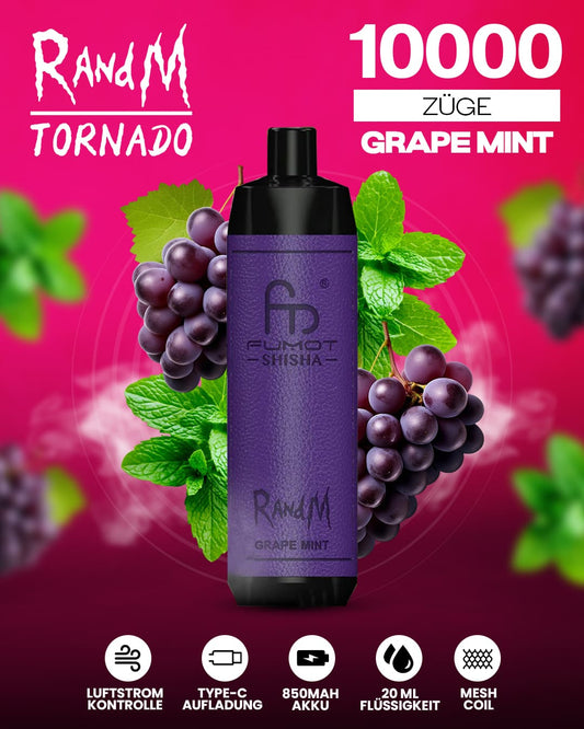 RandM Shisha 10000 - Grape Mint