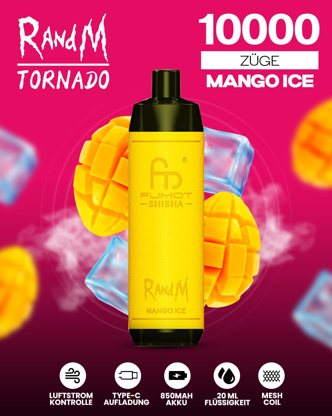 RandM Shisha 10000 - Mango Ice