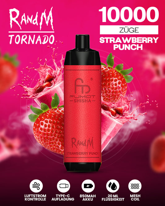 RandM Shisha 10000 - Strawberry Punch