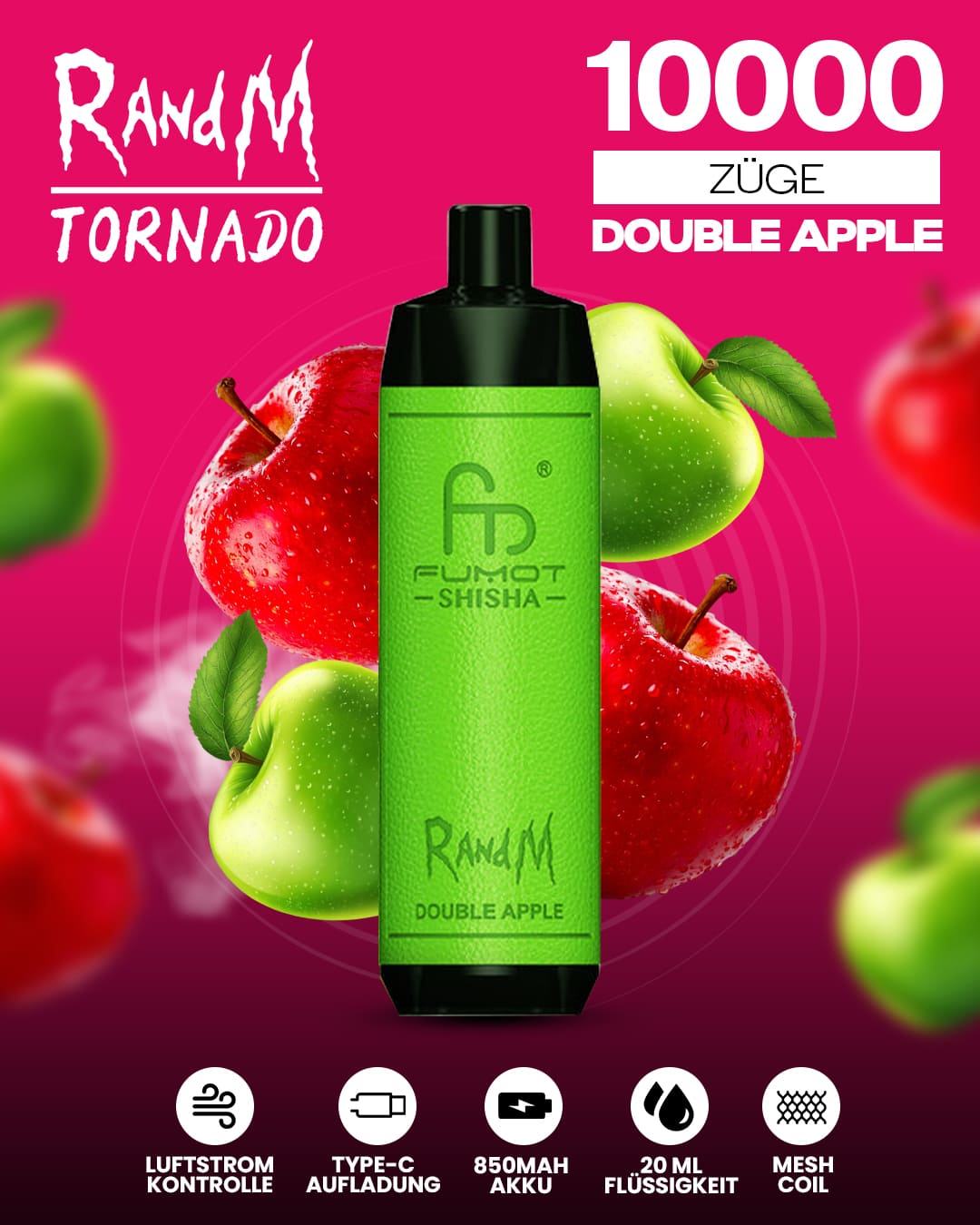 RandM Shisha 10000 - Double Apple