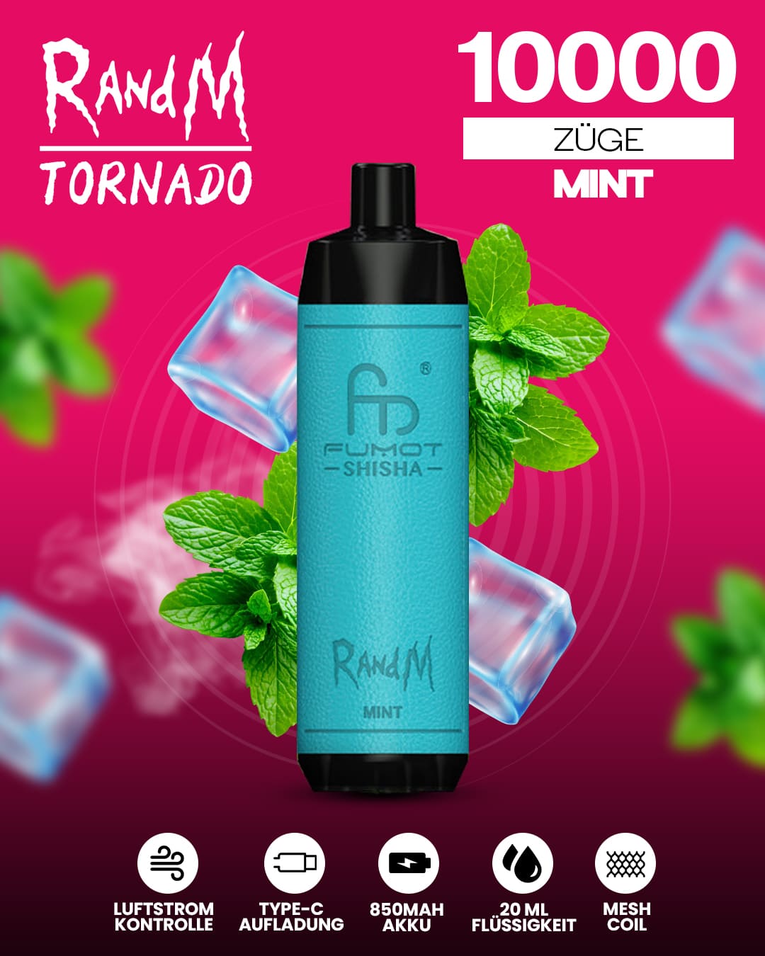 RandM Shisha 10000 - Mint Ice