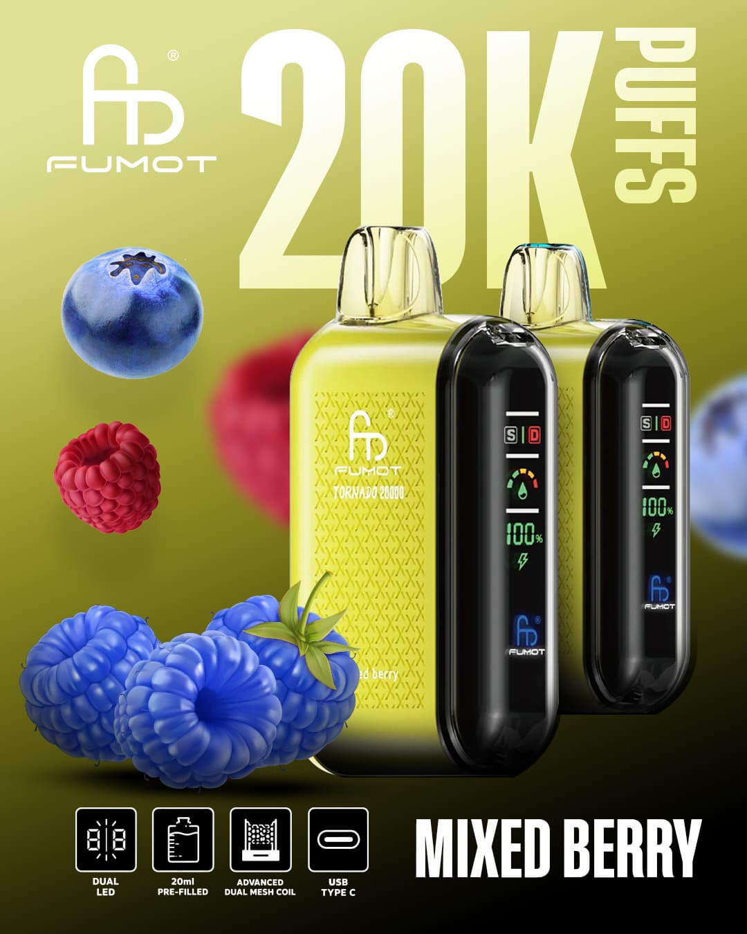 Tornado Vape 20000 - Mixed Berry