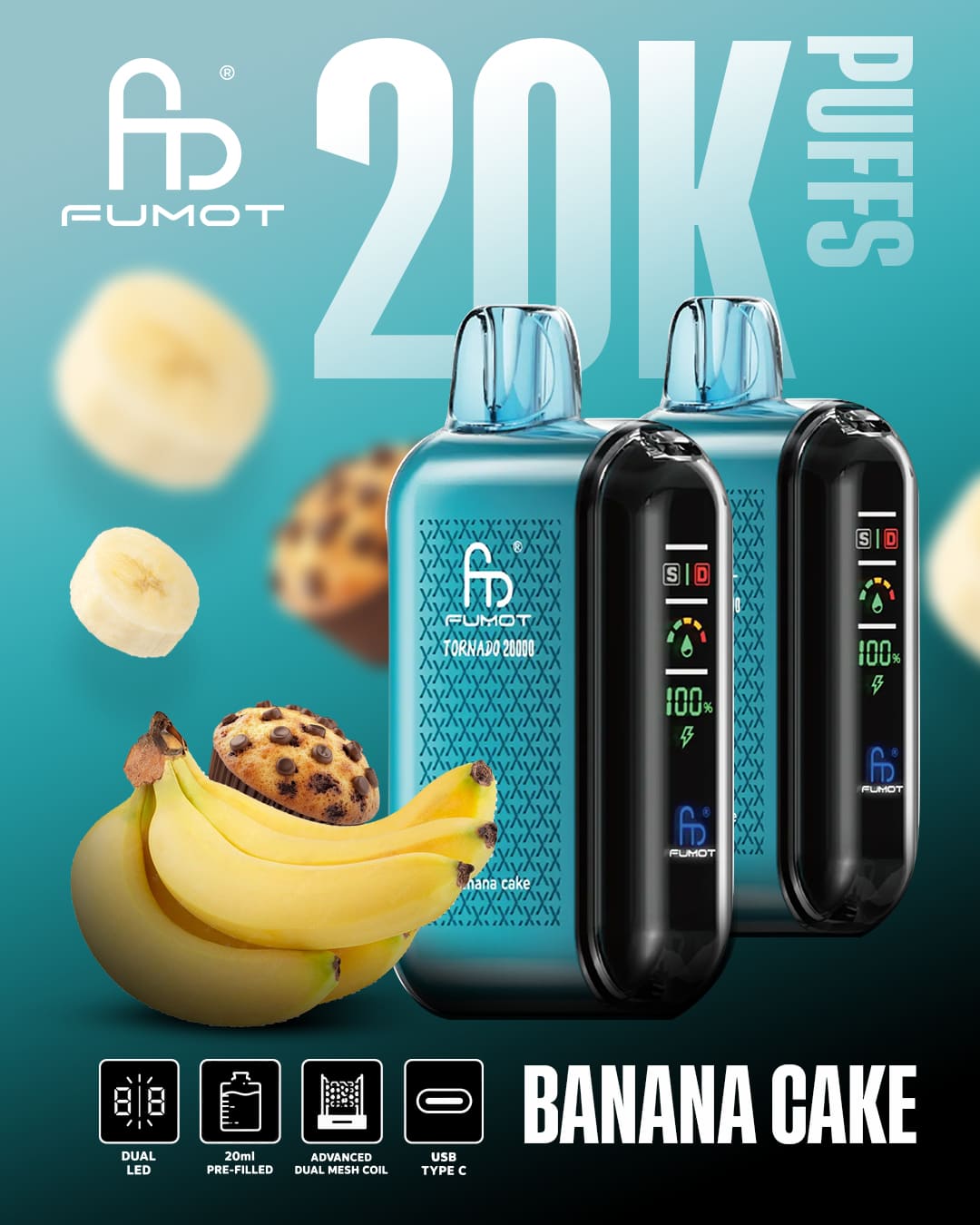 Tornado Vape 20000 - Banana Cake
