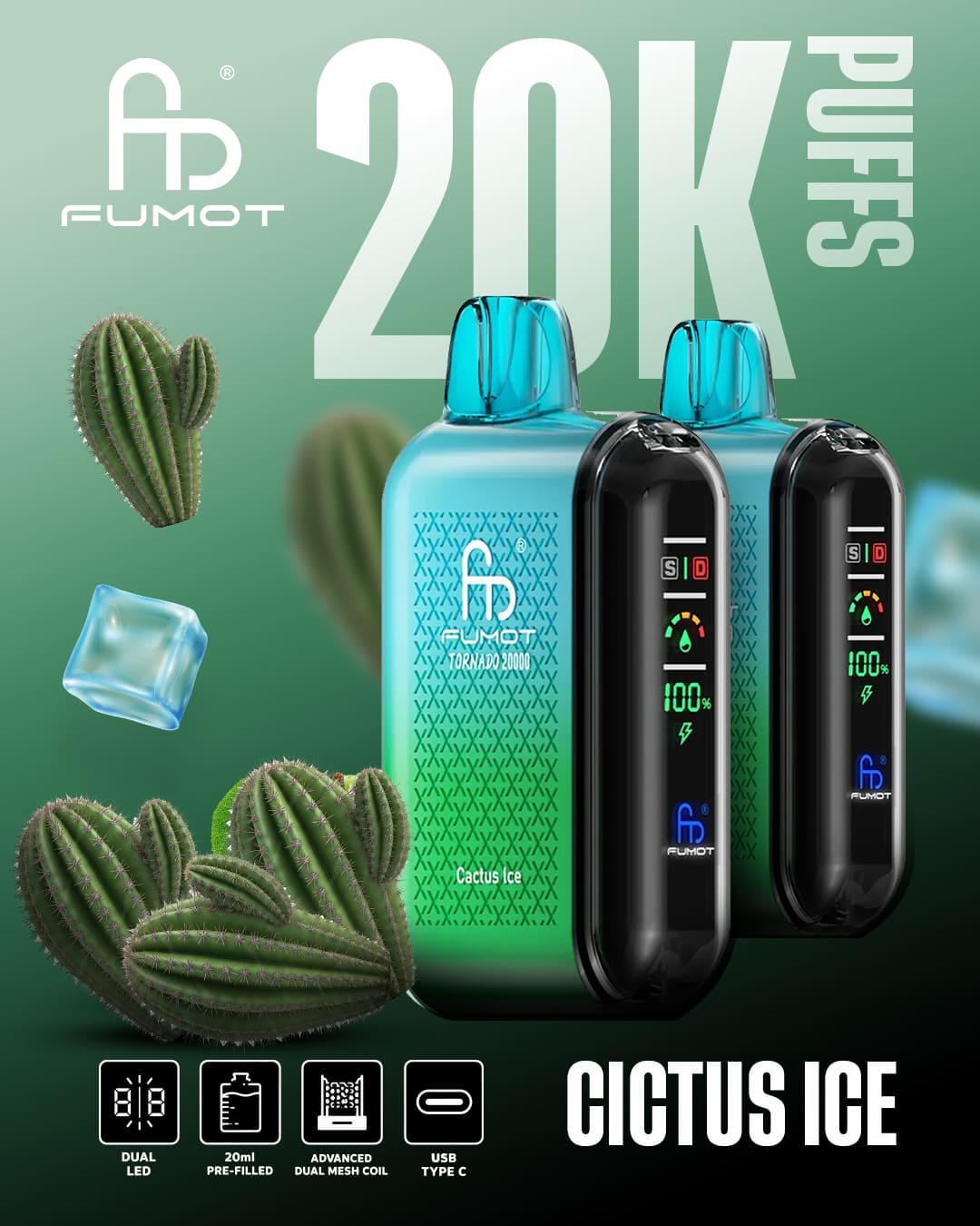 Tornado Vape 20000 - Cactus Ice