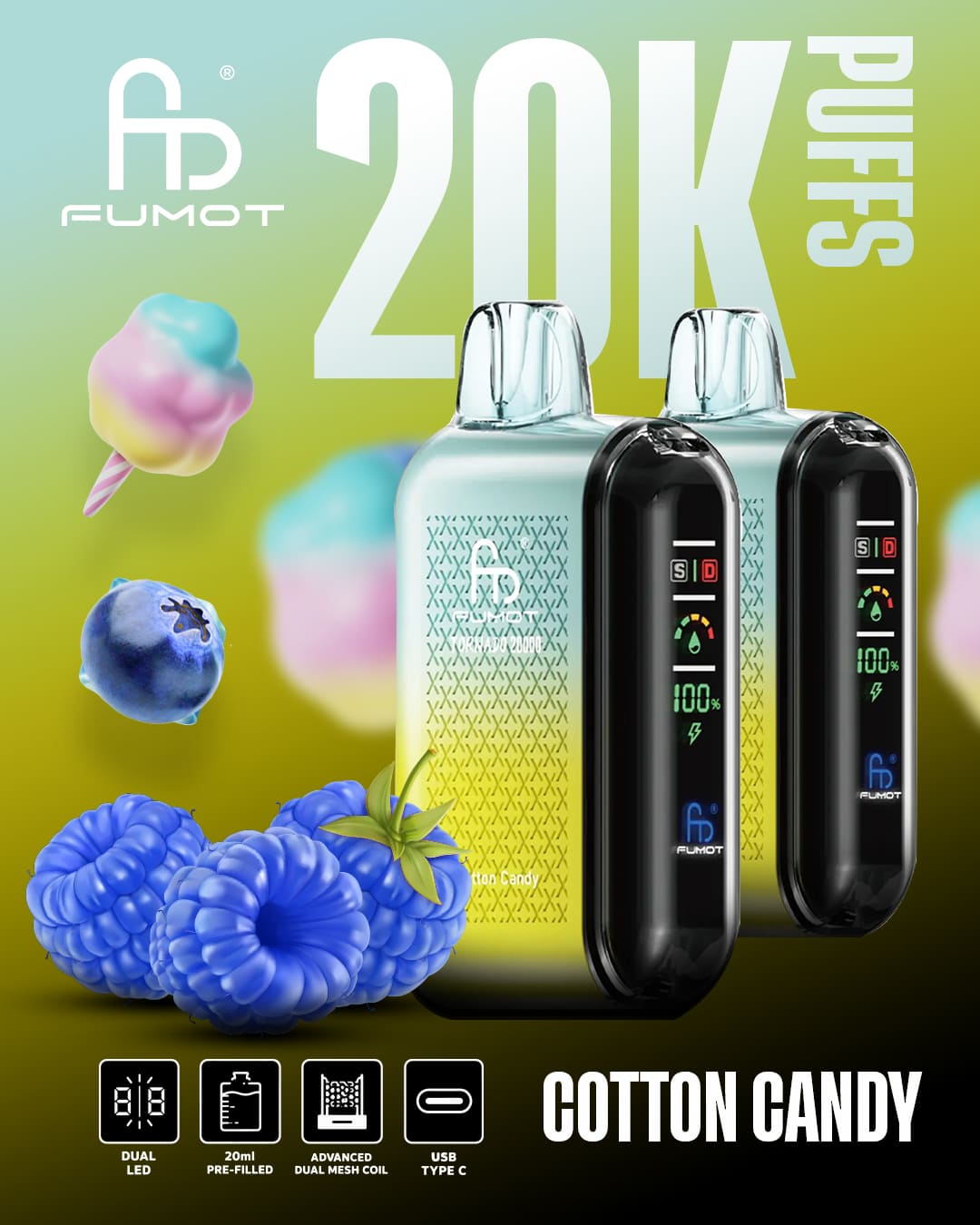 Tornado Vape 20000 - Cotton Candy