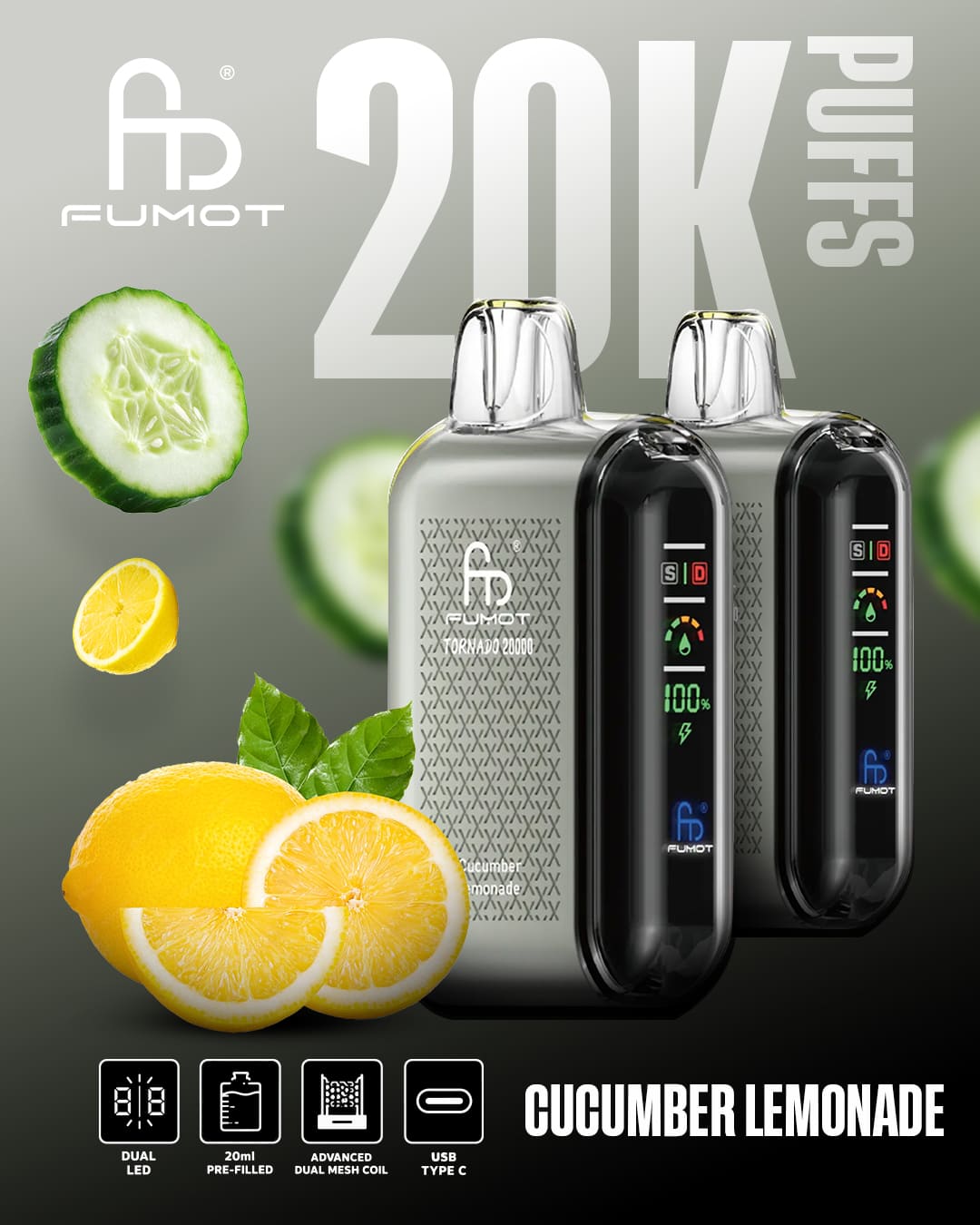 Tornado Vape 20000 - Cucumber Lemonade