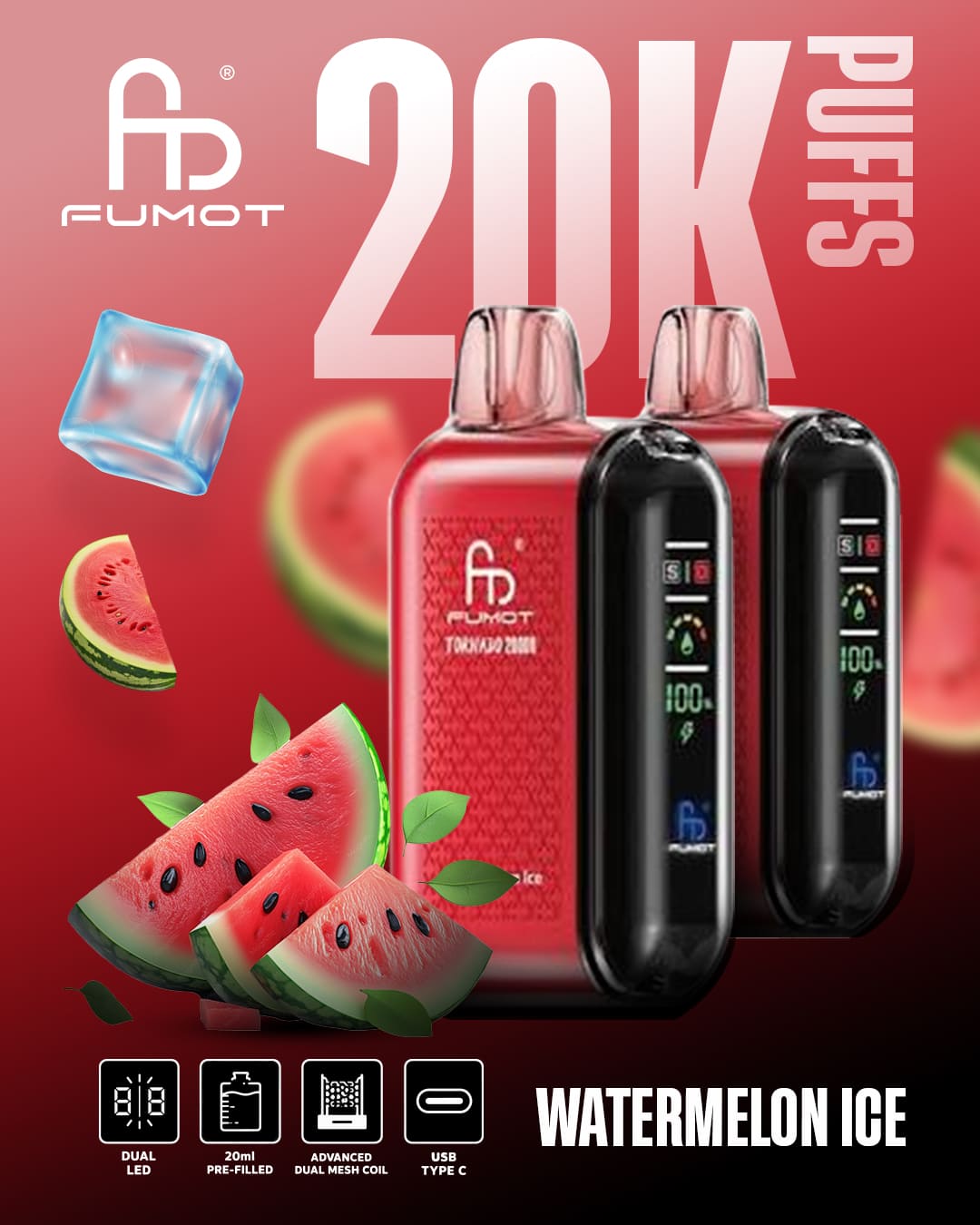 Tornado Vape 20000 - Watermelon Ice