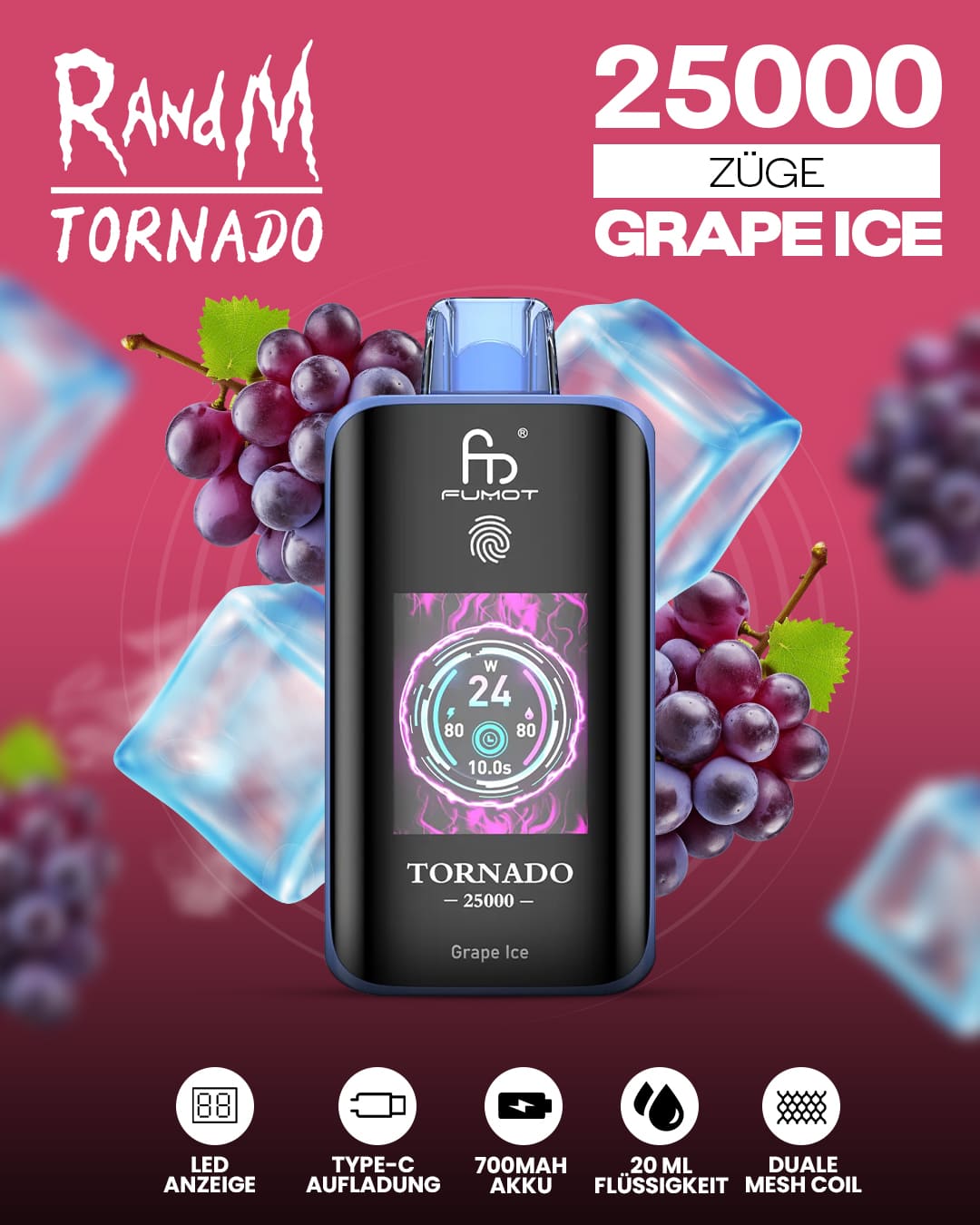 Tornado Vape 25000 - Grape Ice