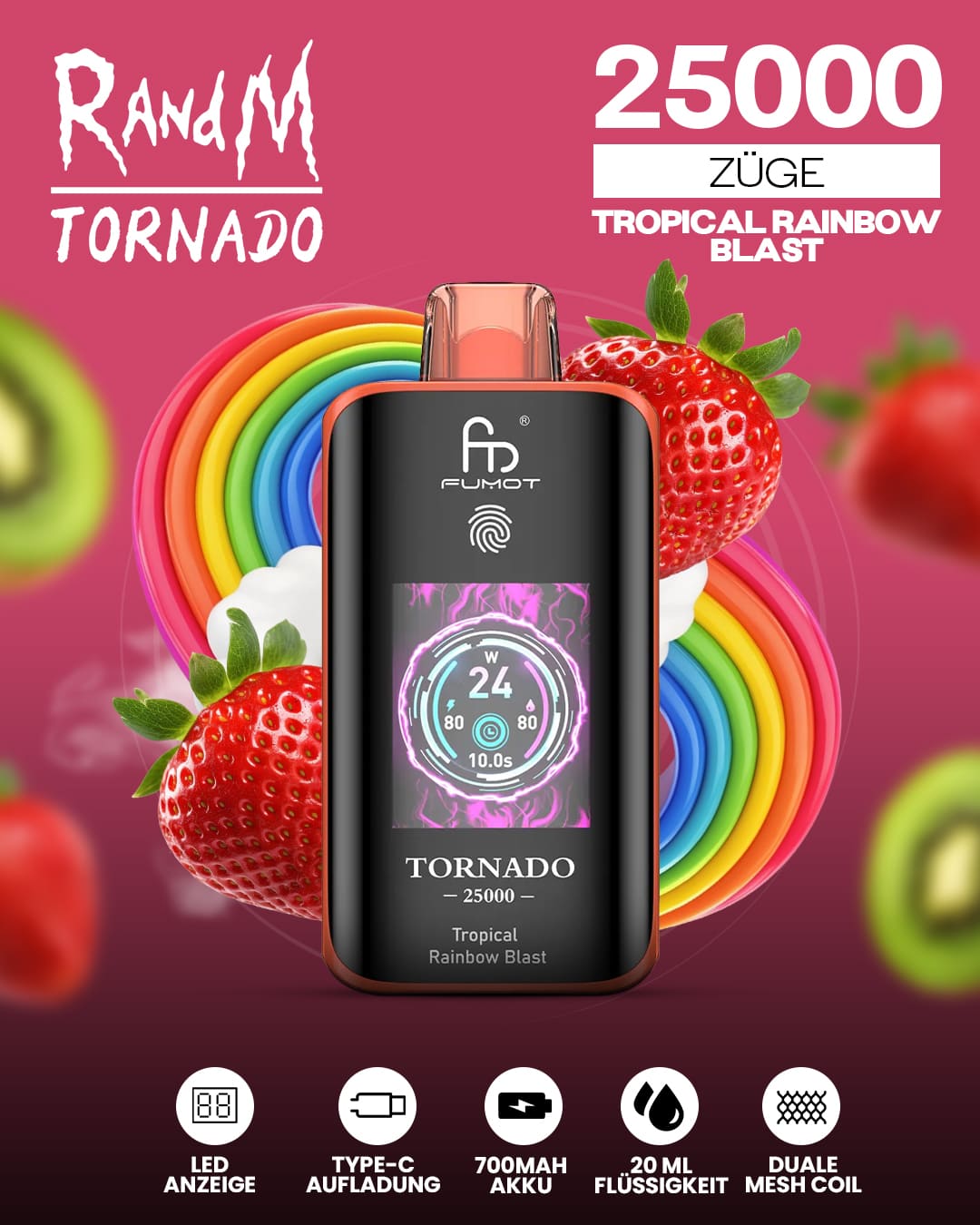 Tornado Vape 25000 - Tropical Rainbow Blast
