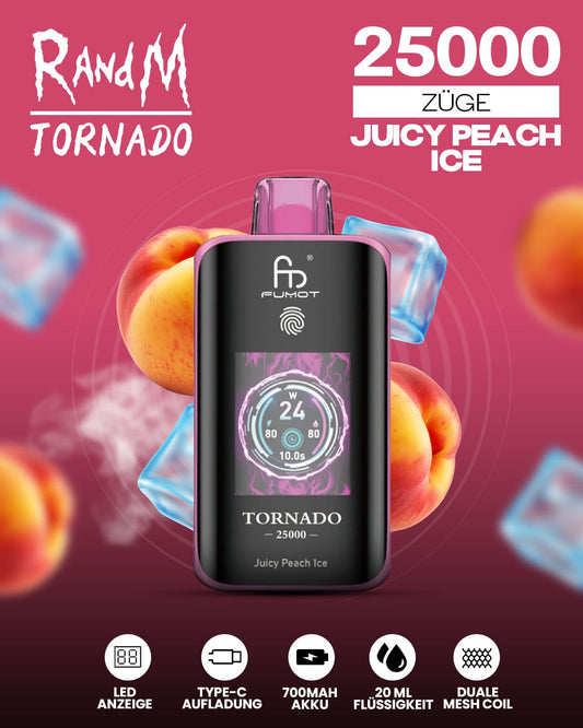 Tornado Vape 25000 - Juicy Peach Ice