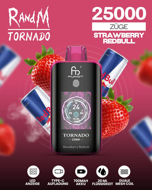 Tornado Vape 25000 - Strawberry Red Bull