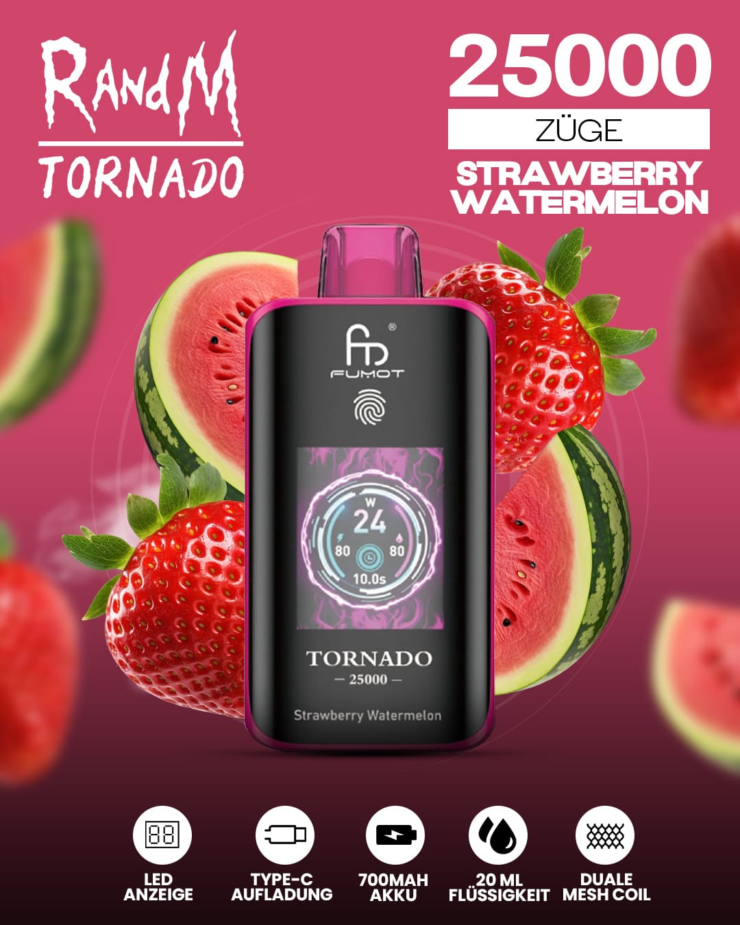 Tornado Vape 25000 - Strawberry Watermelon