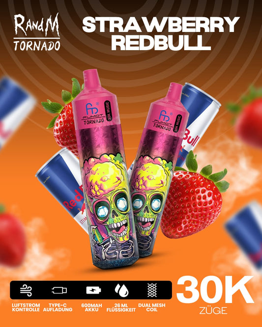 Tornado Vape 30000 - Strawberry Red Bull