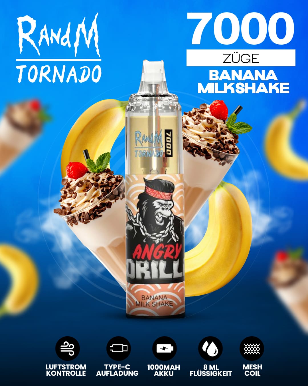 Tornado Vape 7000 - Banana Milkshake