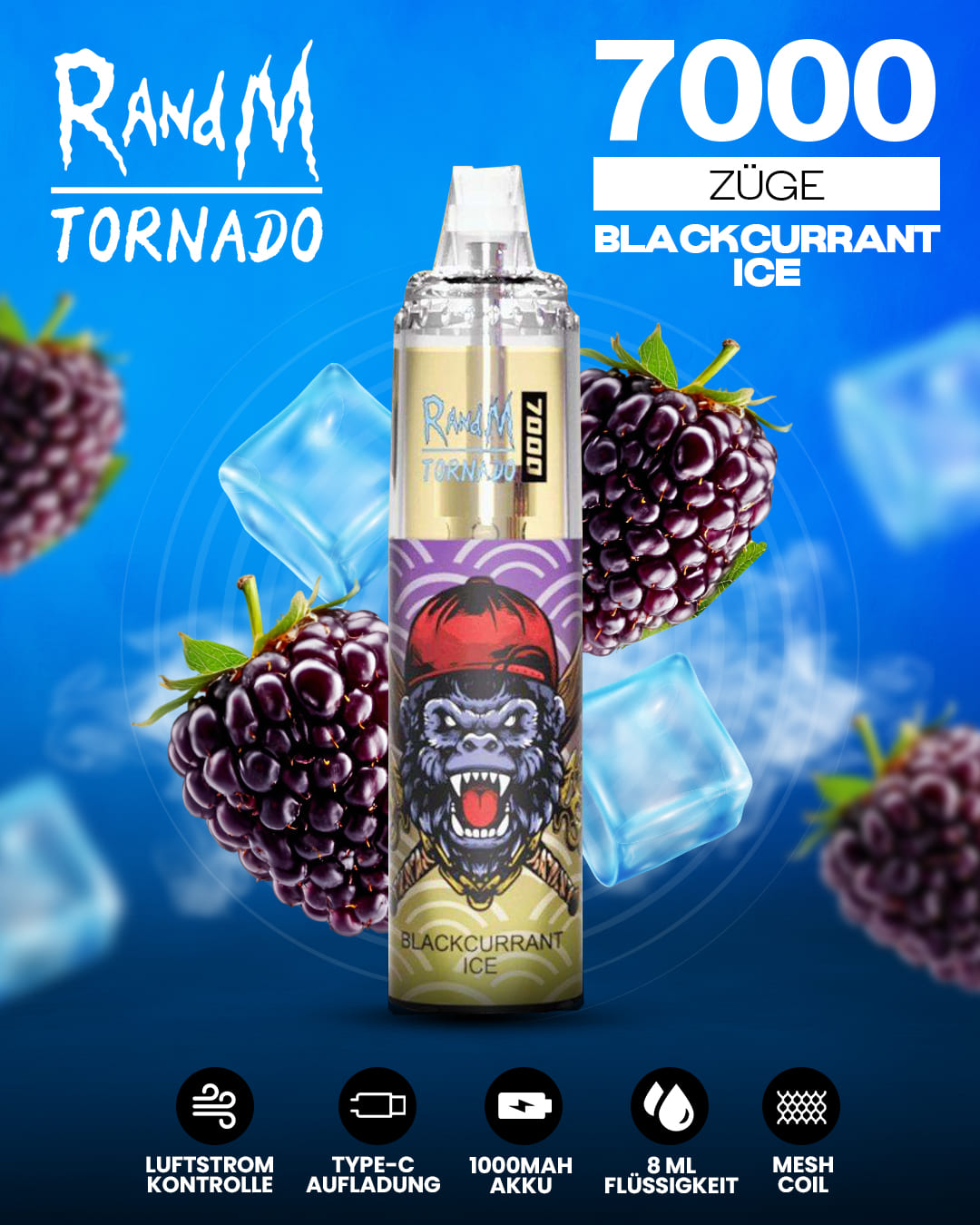 Tornado Vape 7000 - Blackcurrant Ice