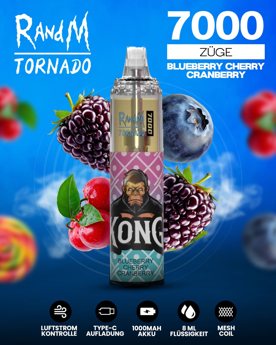 Tornado Vape 7000 - Blueberry Cherry Cranberry