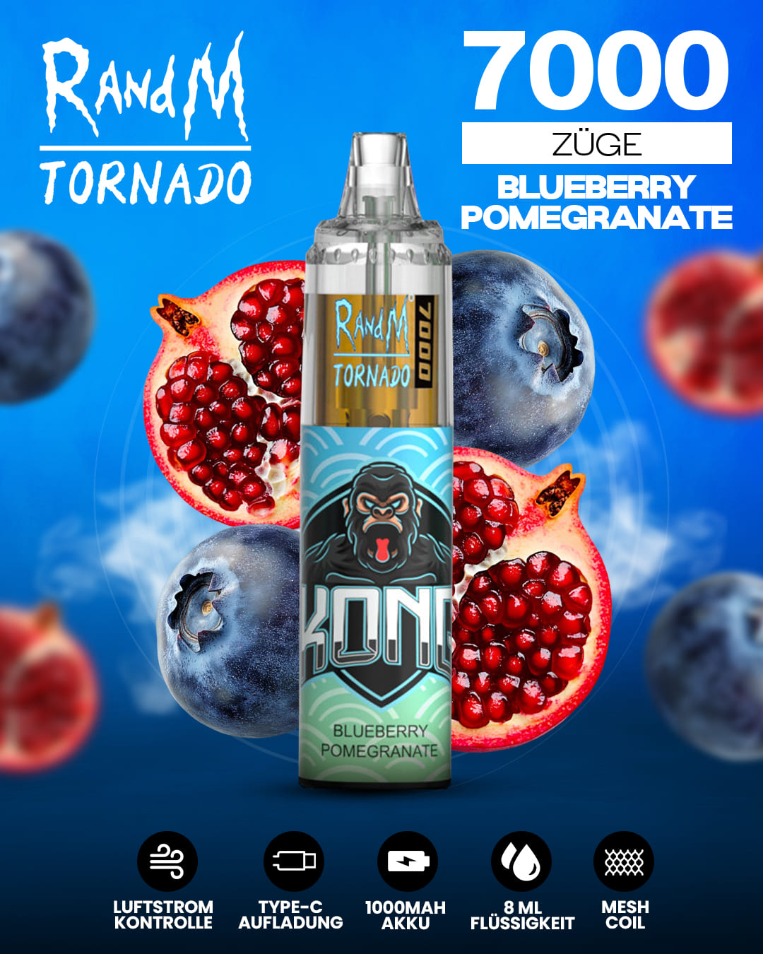 Tornado Vape 7000 - Blueberry Pomegranate