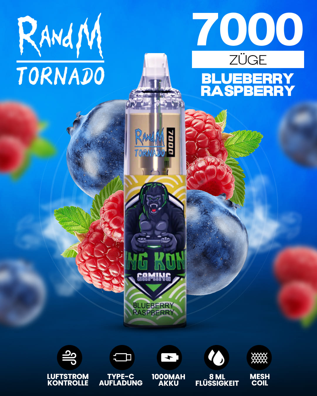 Tornado Vape 7000 - Blueberry Raspberry
