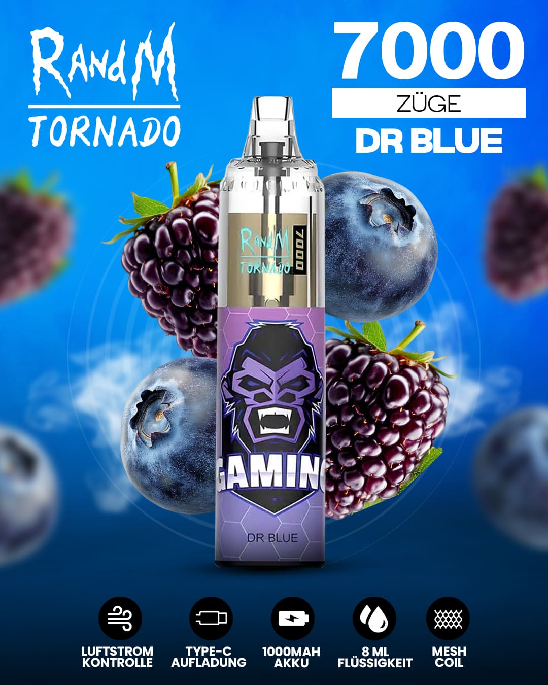 Tornado Vape 7000 - Dr. Blue