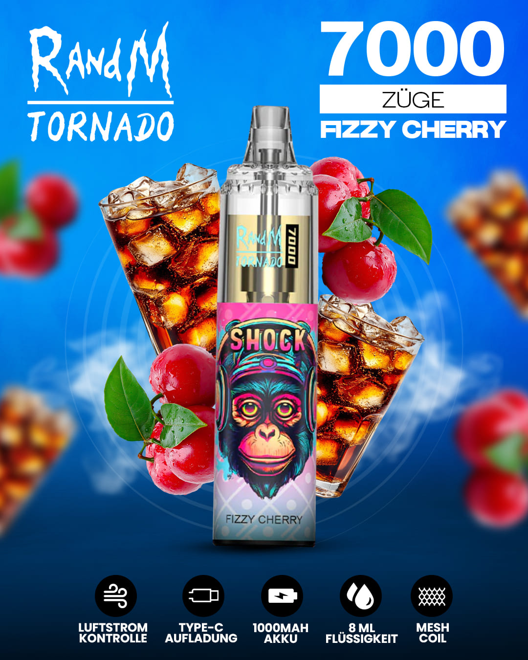 Tornado Vape 7000 - Fizzy Cherry