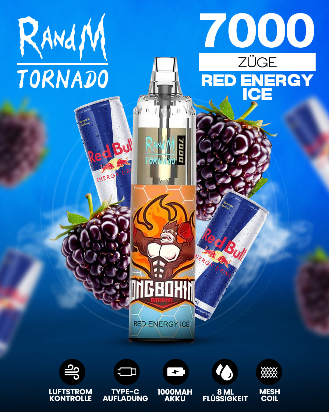 Tornado Vape 7000 - Red Energy Ice