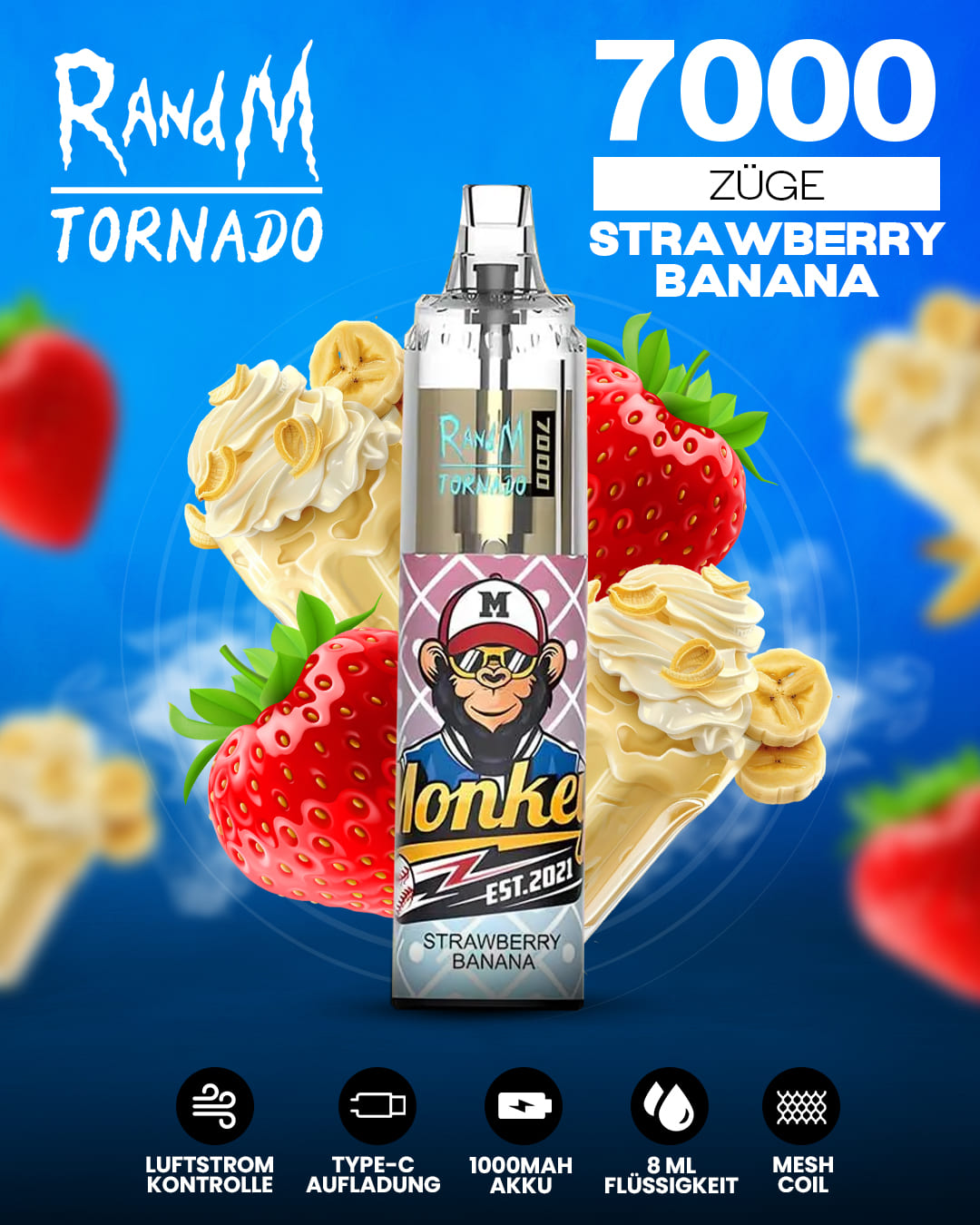 Tornado Vape 7000 - Strawberry Banana