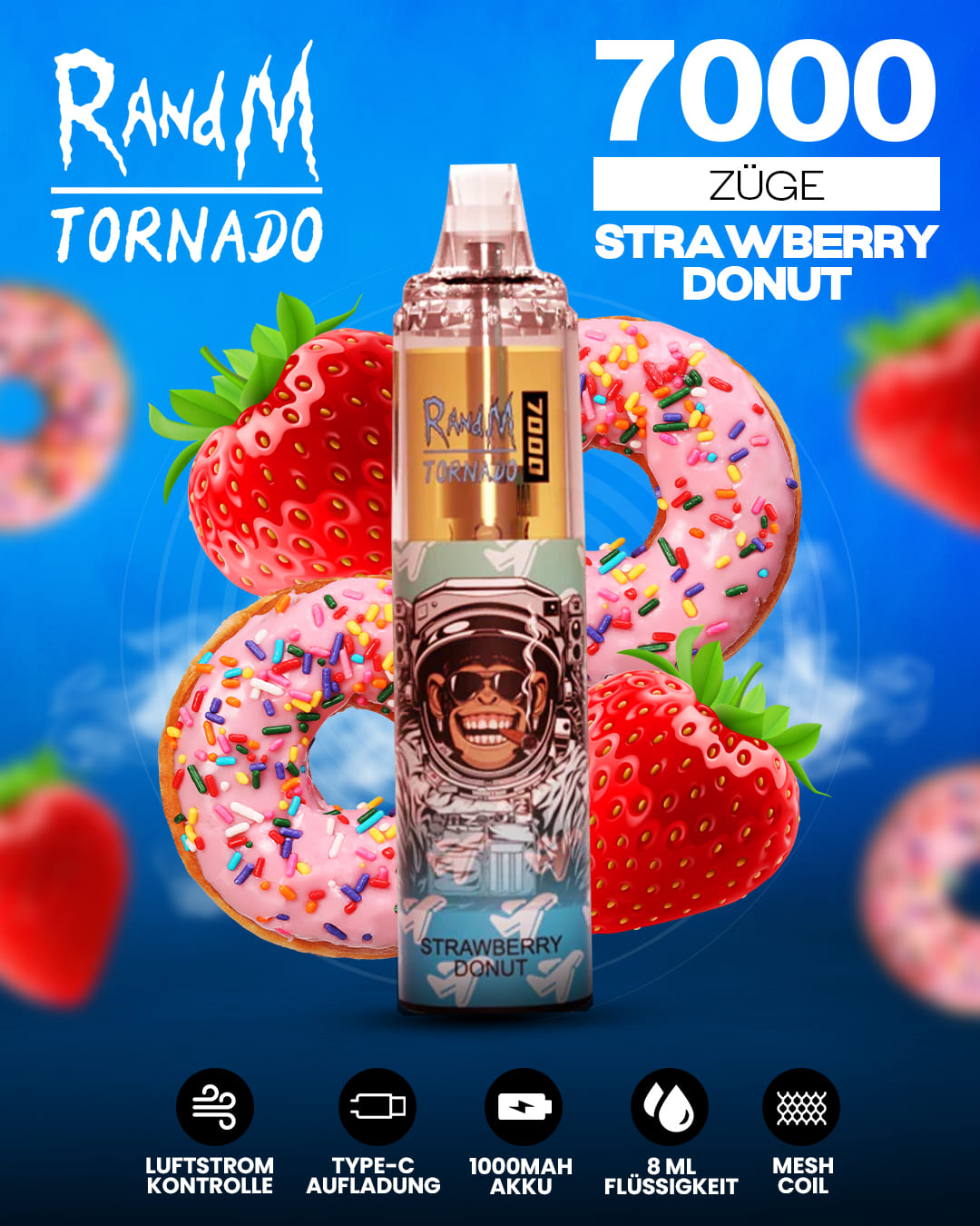Tornado Vape 7000 - Strawberry Donut