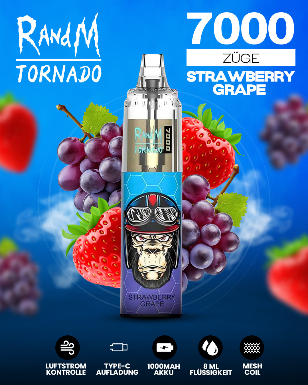 Tornado Vape 7000 - Strawberry Grape